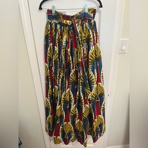 Bold Printed Maxi Skirt With Tie Waist